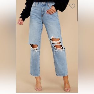 Cool Attitude Light Wash Distressed Straight Jeans - brand new with tags